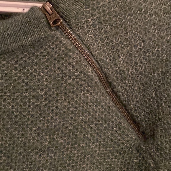 A&F ABERCROMBIE & FITCH Sage Green Zip Detail Cozy Knit Pullover Sweater Small - Picture 3 of 6